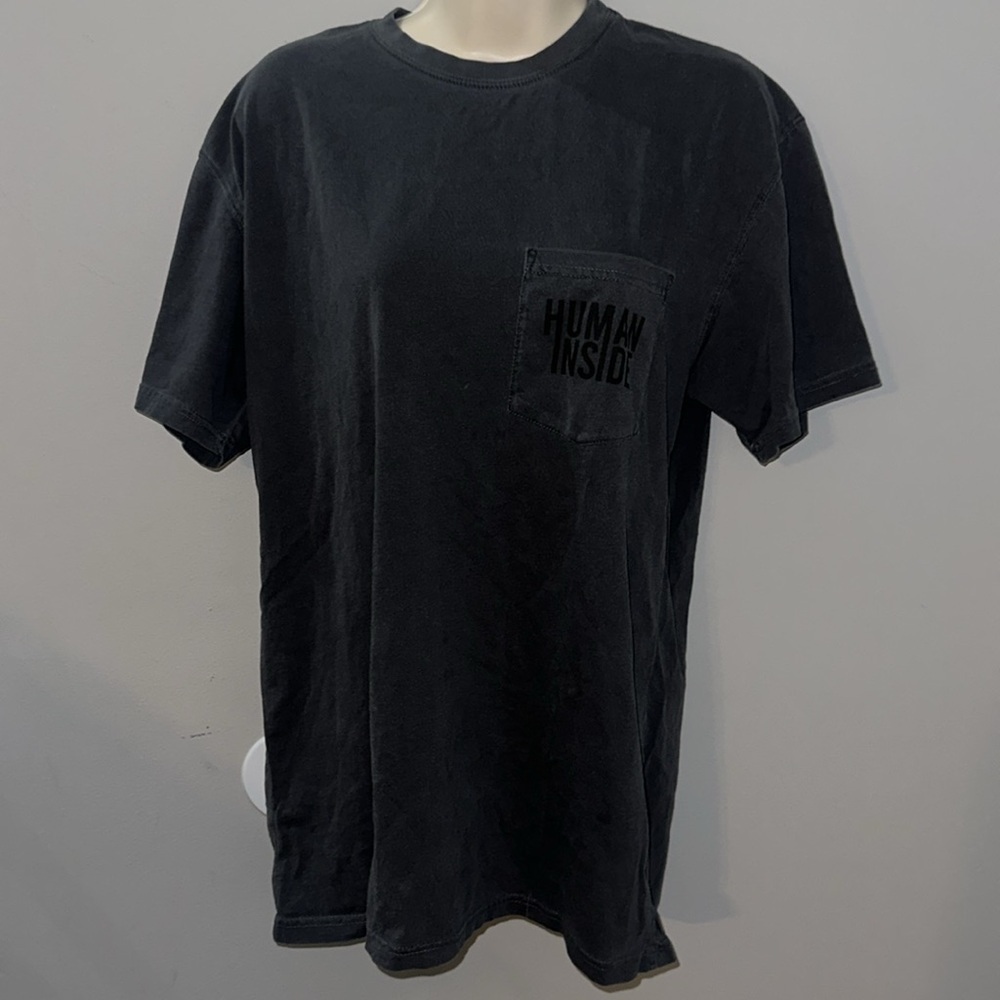 Human Inside Grey Pregancy Tee Large